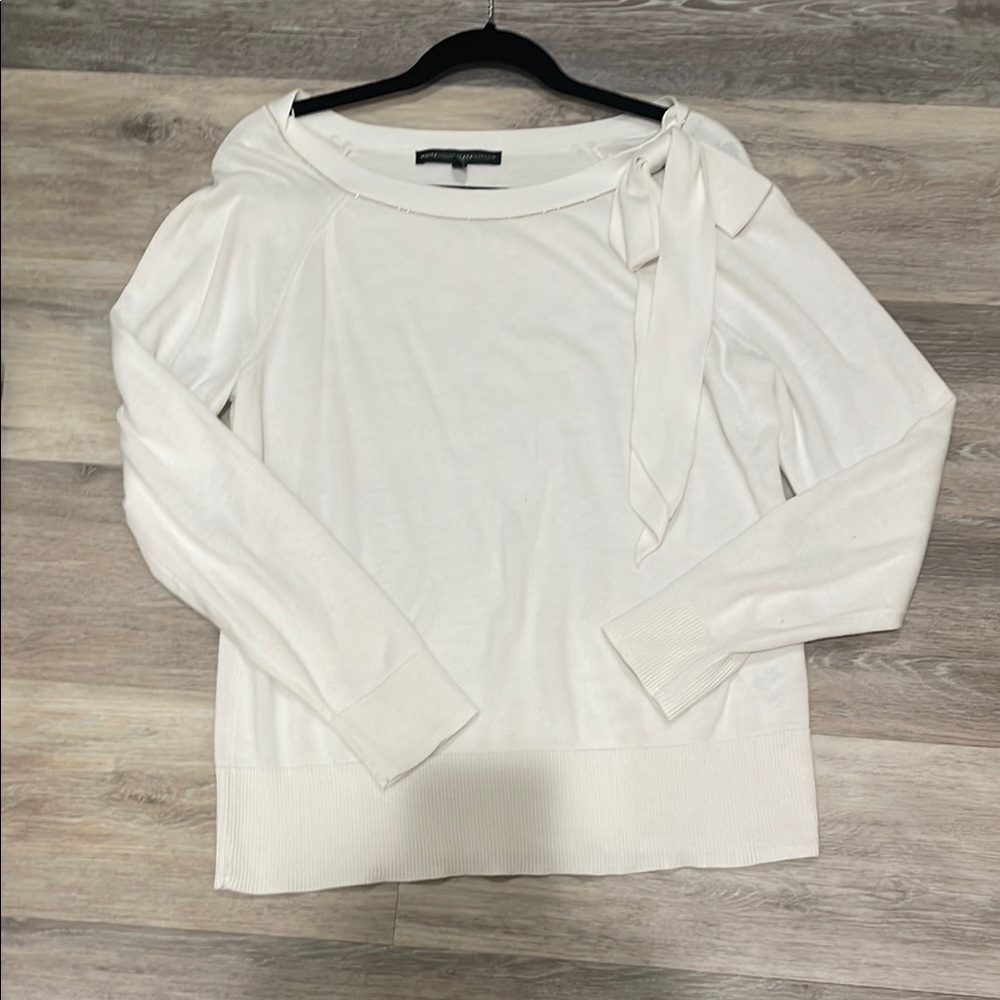 White House Black Market Cream Knit Top